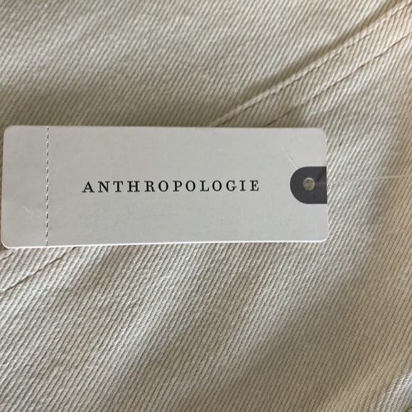 Anthropologie Denim Cream Skirt & Cotton Tee Open Back Two-fer Mini Dress-Size 6 - Picture 12 of 12